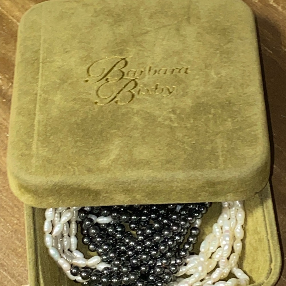 Vintage natural Pearl and black hematite necklace with original - Picture 9 of 9